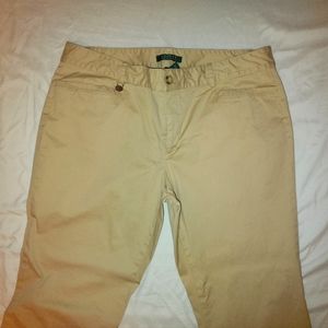 LAUREN RALPH LAUREN sz 14 pants Khaki Beige EUC